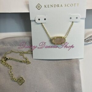 ✨New Kendra Scott Elisa Pendant Necklace 14k Gold Plated Rose Quartz🎀